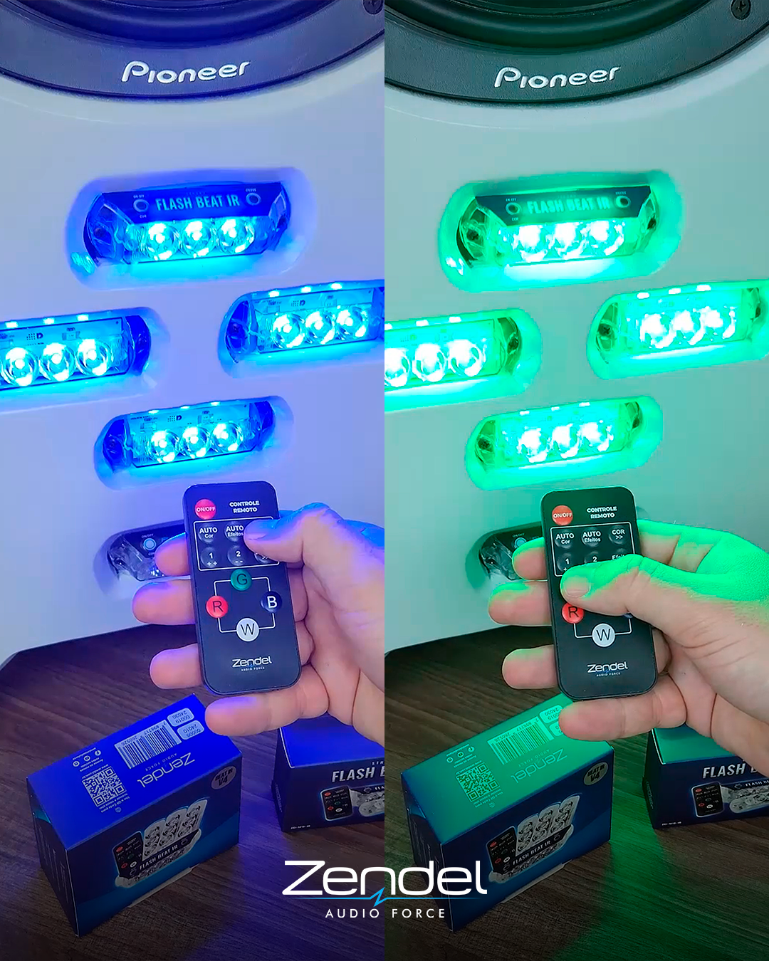 Kit 4 Strobos RGB + Central + Controle