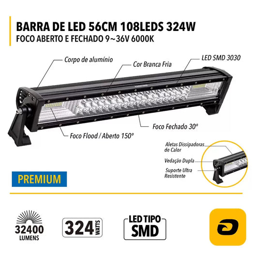 Barra de Led Tarpoon 56CM 324W